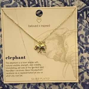 Gold Tone silver plated Elephant Necklace
